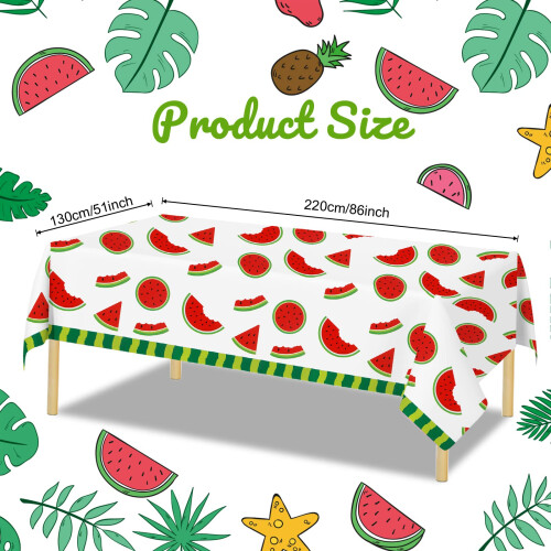 Watermelon Tablecloth Set 3 Pack Waterproof Oilproof Disposable Covers for Birthday Party Picnic Rectangular Tables 1
