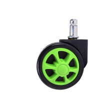 60mm Green Office Chair Casters Set of 5, CarWheel Style Replacement Chair Wheels for Smooth Rolling