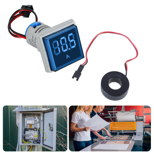 0100A Digital AC Ammeter Panel Mount Current Meter 22mm Backlit Display Accurate AC Measurement 1