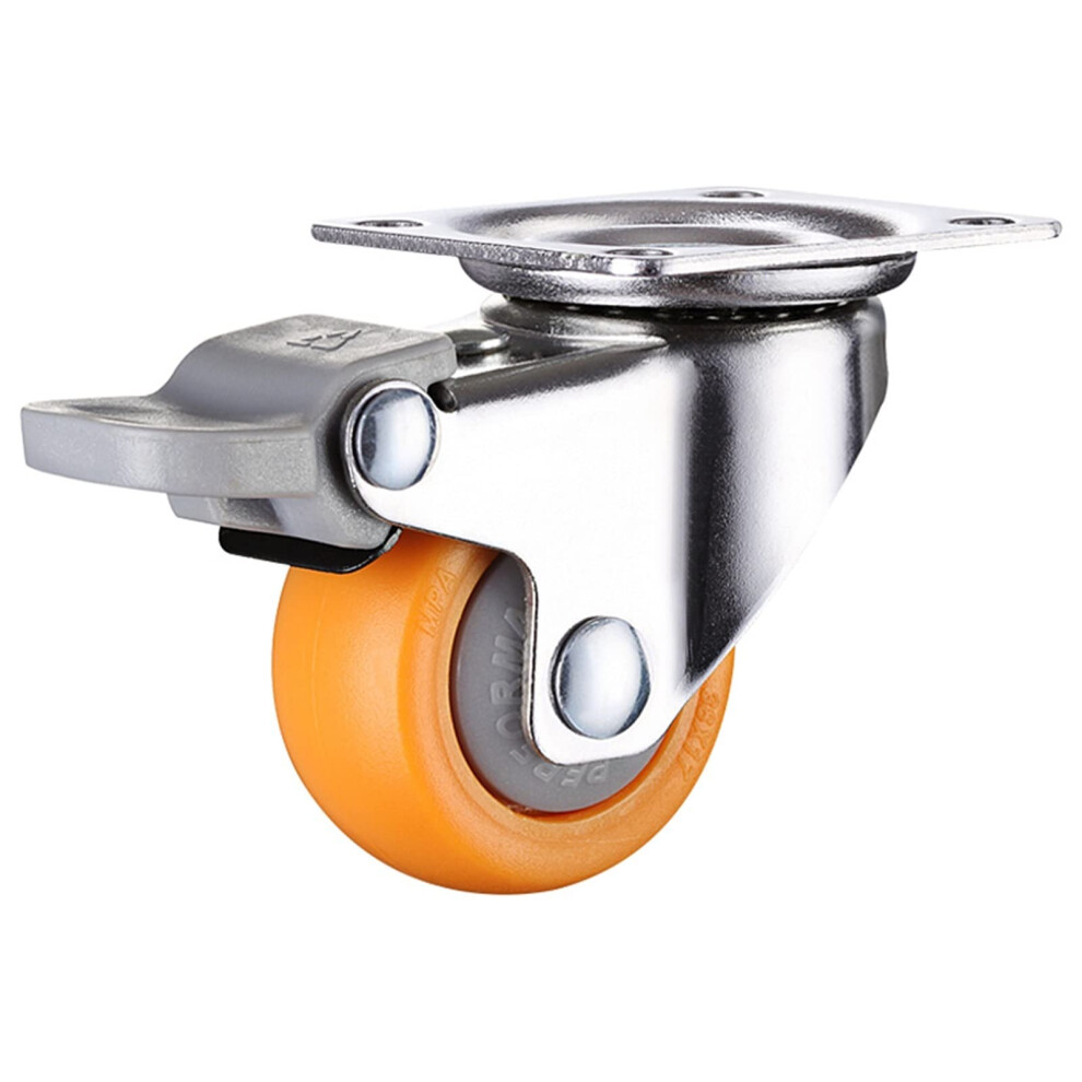 4Pcs 2 Inch Rubber Swivel Caster Wheels, Heavy Duty Furniture Trolley Casters With 360 Mobility, Bright Orange 9351714694049