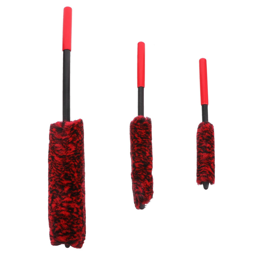 3Pcs Wheel Cleaning Brush Set Non Scratch Car Detailing Brushes For Deep Crevice And Rim Cleaning 9351714698566