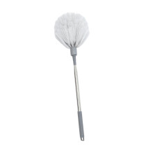 Extendable Cobweb Duster with Hard Bristles for Ceilings and Fans, Washable Reusable Long Handle Cleaning Brush Gray