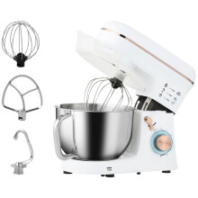 1400W Electric Stand Mixer 5L Stainless Steel Bowl 6 Speed Food Mixer White