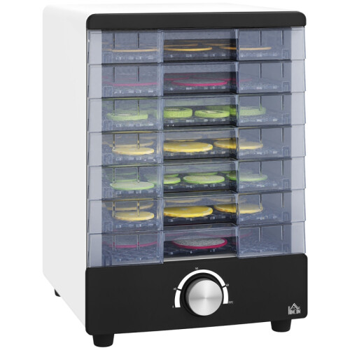 7 Tray Food Dehydrator Machine 40-70C Adjustable Height Fruit Dryer Jerky Maker