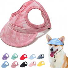 (L - Donkerblauw) Honkbalpet voor honden, zonnehoed voor huisdieren, outdoorpet, sportpet voor honden, ademende zomer- en reispet met oorope