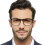 Reading Glasses for Men 1.0x Rectangle Black‑Transparent Frame, Durable Spring Hinge 2