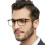 Reading Glasses for Men 1.0x Rectangle Black‑Transparent Frame, Durable Spring Hinge 3