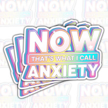 Funny Anxiety Vinyl Stickers 3 Pcs, Cute Mental Health Waterproof Decals for Laptop Water Bottle Car Helmet