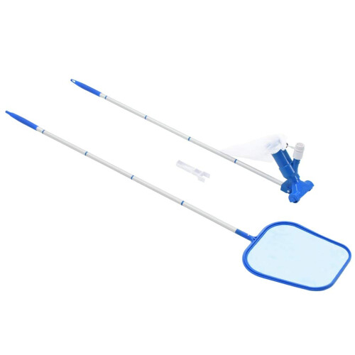 Two Piece Pool Maintenance Kit with Ergonomic Grip, Easy Clean Storage, Multicolour Finish 1