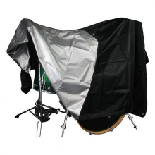 Drumstelhoes - Premium zwarte waterdichte 420D Ox-compatibele stof met zilverkleurige coating - UV-werend