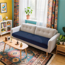 (Dark Blue [Artificial Jade Grain Jacquard Velvet], Double Seat M Size Range (Length 95-135cm Width 65-95cm)) All-season Cushion Cover
