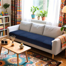 (Dark Blue [Artificial Jade Grain Jacquard Velvet], Three-seater L Size Range (L135-165cm W65-95cm)) All-season Cushion Cover