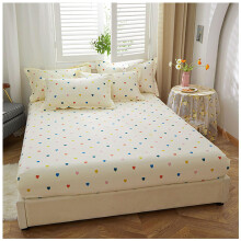 Washable Cotton Mattress Protector Set 71x79 Inch Little Peach Color Soft Elasticity Complete Bedding
