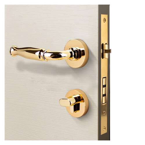 Modern Copper Interior Door Handle Lock Black Coffee Bronzer Solid Wood Ergonomic Lever Design 2