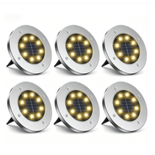 Solar Ground Light IP65 Waterproof Dusk to Dawn Outdoor Path Driveway Decoration Warm White 6PCS