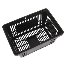 21L Black Shopping Basket Set of 12, Large Capacity Plastic Baskets with Ergonomic Handles for Retail