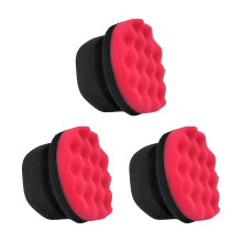 3 PCS Tire Shine Applicator Pads, Ergonomic Hex Grip Foam for Streak Car Detailing (Red, 4.33')