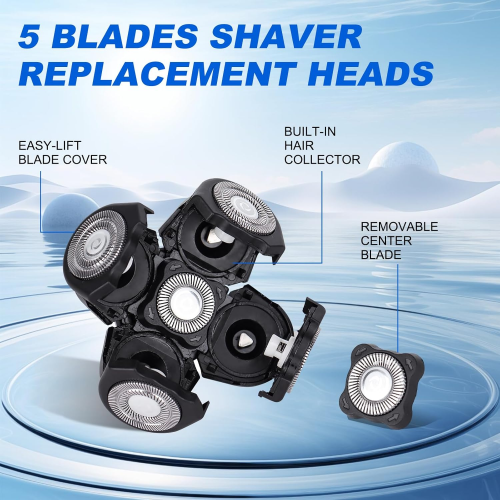 5D Head Shaver Replacement Blades, Replacement Heads Compatible for Freebird Head 3 Pack 1