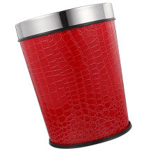 Red Plastic Trash Can 1L for Office and Home, Compact SpaceSaving Bin with Bright EasySpot Color