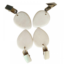 (Blanco) 4 piezas de pesas para manteles con forma de gota de agua, colgantes decorativos para manteles, compatibles con hebillas de clip pa