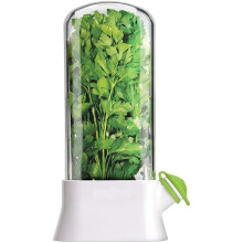 Recipiente grande para almacenar hierbas en el refrigerador, adecuado para almacenar hierbas, cilantro, perejil, espárragos y verduras.