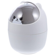 Mini Desktop Trash Can with Shake Lid, Cute Grey Kawaii Table Trash Bin for Desk, Car, Office, Kitchen