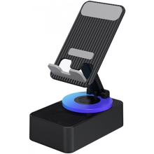 Soporte para teléfono, altavoz HiFi y tableta con batería externa Bluetooth 3 en 1 (Negro)