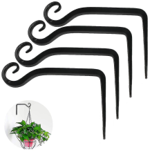 Soporte colgante para flores, gancho de pared de hierro, soporte colgante para flores