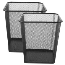 Black Metal Trash Can Recycling Bin Set with Ventilated Design for Home Office Use