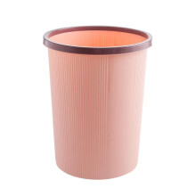 Pink Plastic Trash Can with Press Ring Design, Large Household Garbage Bin for Kitchen and Bathroom