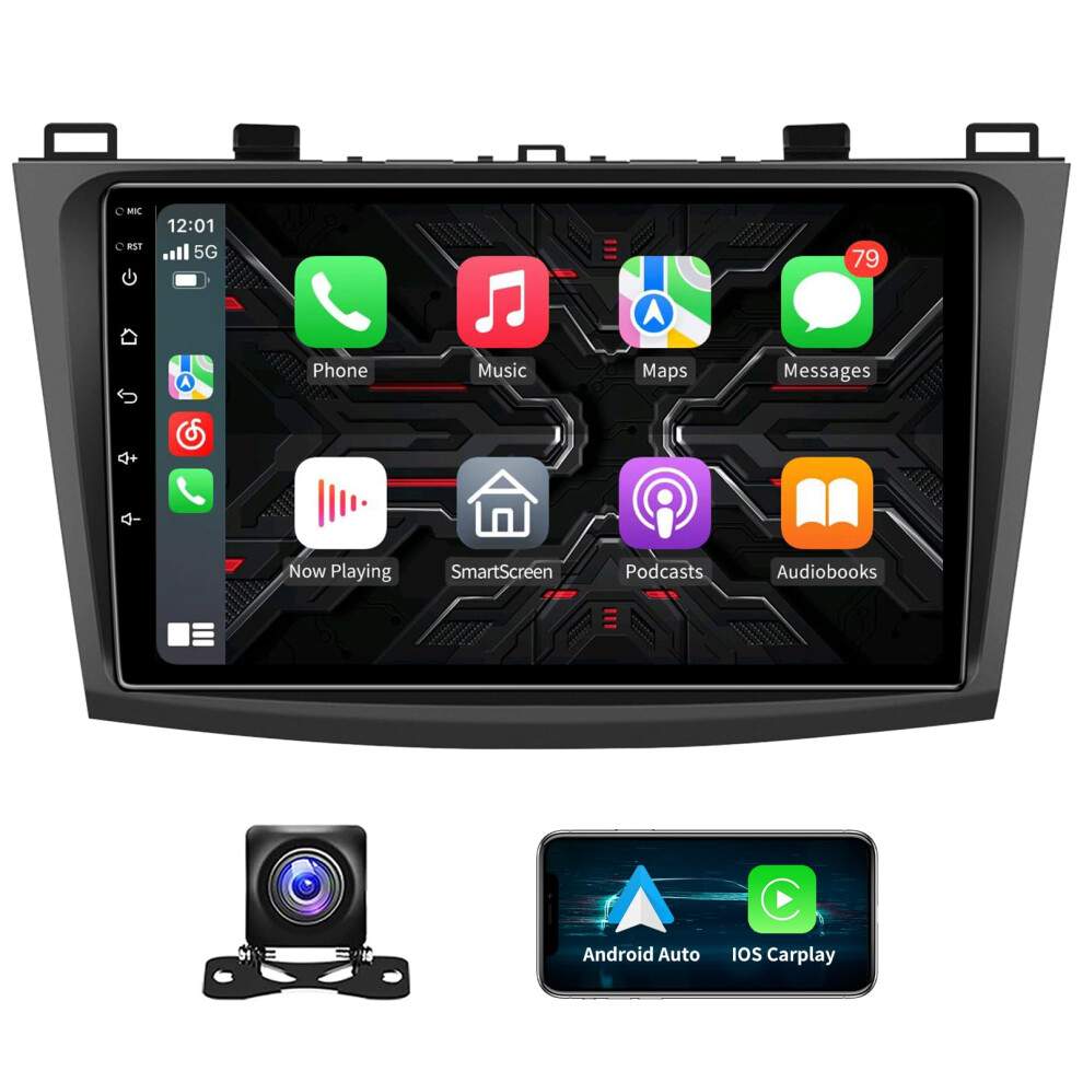 9 Inch Apple Carplay Android Auto Car Stereo For Mazda 3 20102013, Bose Compatible Touchscreen Radio With Bluetooth Gps Wifi Dsp And Backup Camera 9045646491684