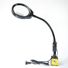 3X 5X 8X 10X LED Magnifying Glass Lamp with Flexible Gooseneck, Magnetic Base, Adjustable Brightness for Reading and