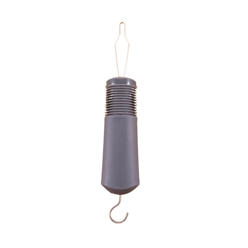 Gray Button Hook And Zipper Pull Aid 2Pcs Ergonomic Softgrip Handle, Easy Onehand Operation For Seniors And Disabled
