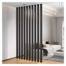 Adjustable Wood Room Divider Post Floor to Ceiling Partition Pole No‑Drill Installation for Home Office Decor, Black 10pcs 75in