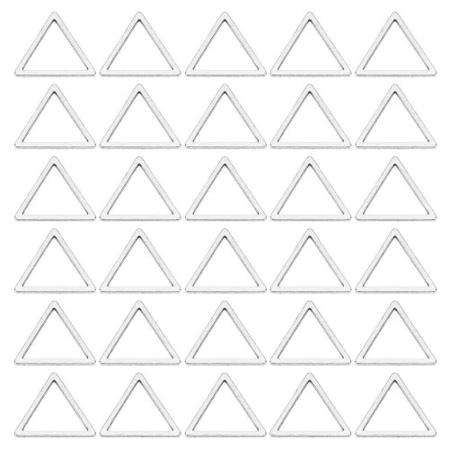 Stainless Steel Open Loop Pendant - 30pcs Triangular Hollow Frame Resin Jewelry