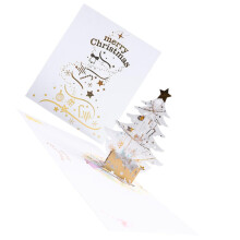 3D Christmas Card Pop Up Christmas Tree Design Holiday Greeting Card with Envelope for Family and Friends