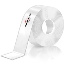 Clear Nano Double Sided Tape Heavy Duty 10FT for Walls, Washable Reusable Strong Adhesive Mounting Tape for Pictures and Carpets