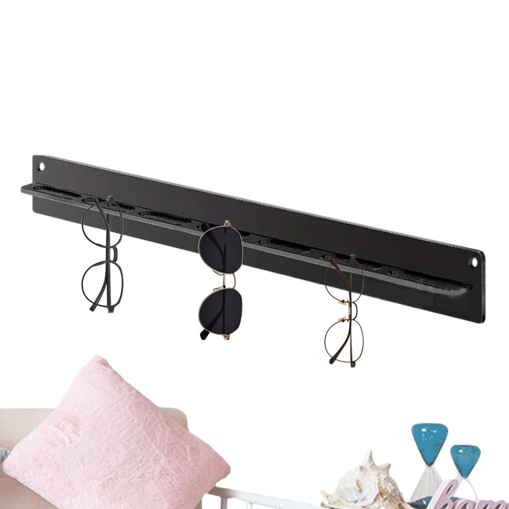 Black Wall Mounted Sunglasses Organizer, Durable Acrylic Eyewear Display Rack, Spacesaving Design