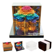 3D Paper Sculpture Calendar 2026 with Touch Light, Dual Function Memo Pad and Acrylic Display Box Gift