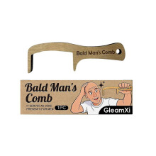 Wooden Novelty Joke Hairbrush GleamXi, Funny Bald Man Comb Gift for Men’s Hair Loss