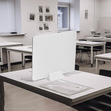 Desk Privacy Panel White 50x40cm Acoustic Noise Reduction Office Desk Divider for Quiet Workspaces