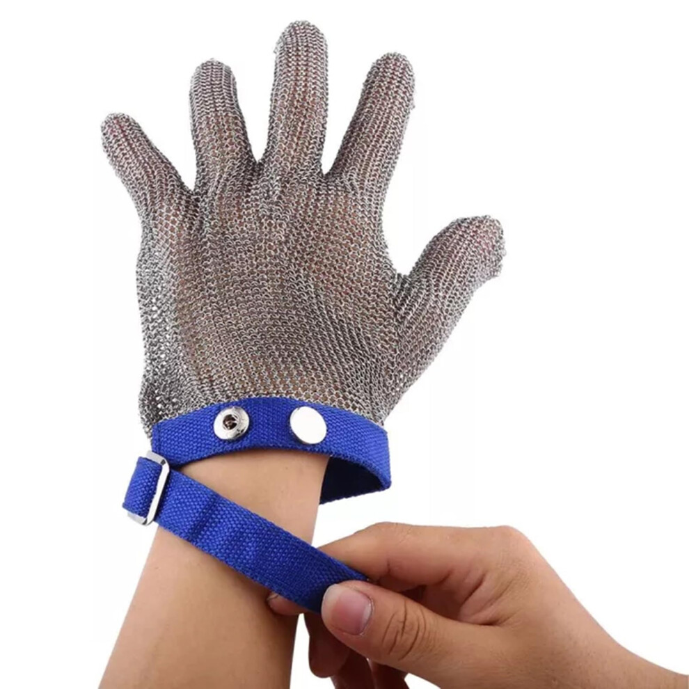 5Pcs Cut Resistant Gloves Stainless Steel Mesh Butcher Safety Gloves Xxl Reversible Chainmail Design 9351714702430