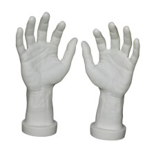 2 Pieces Male Hand Model Set, Realistic Mannequin Hands for Jewelry Display and Halloween Décor, White