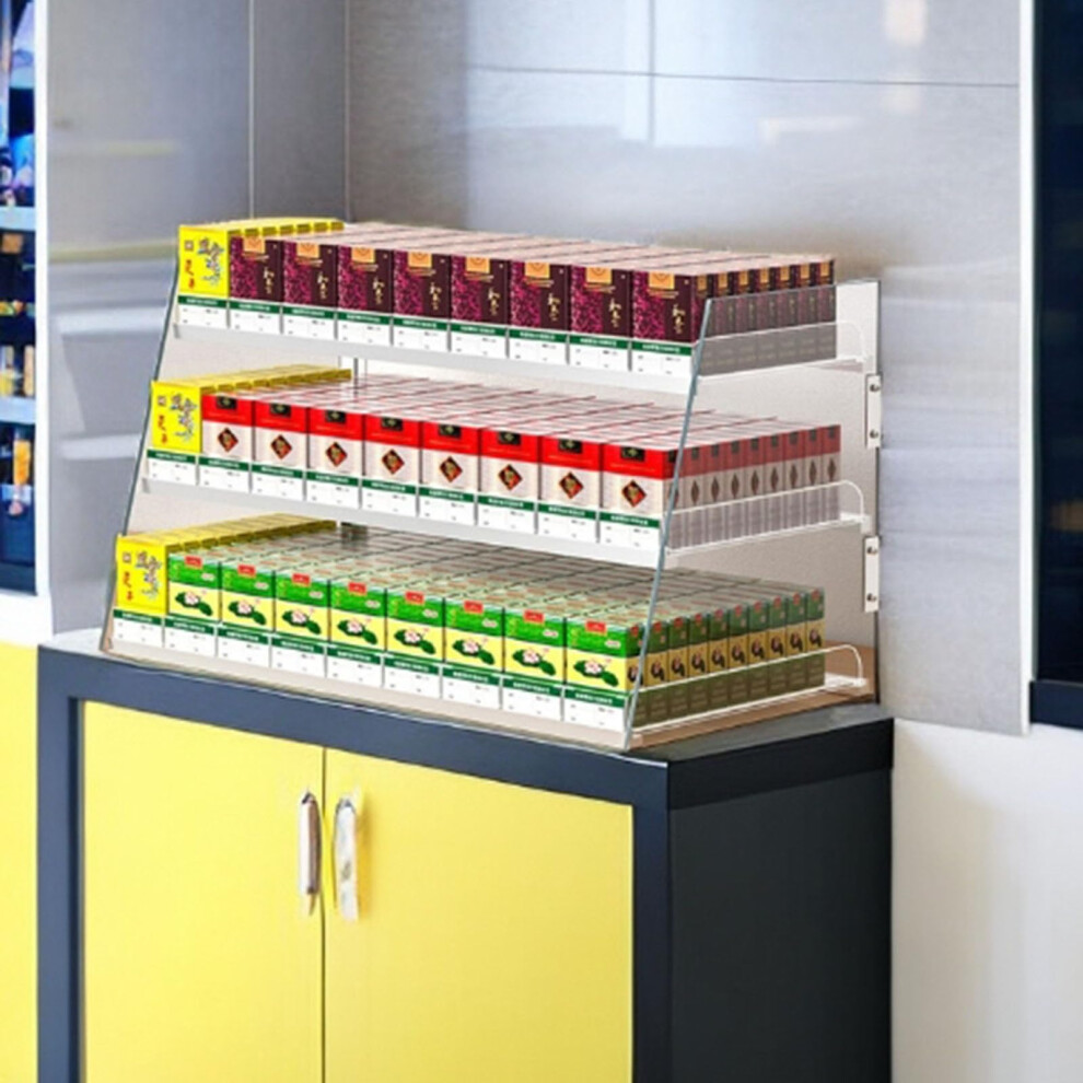 Acrylic Cigarette Display Rack 68cm SpaceSaving Wall Mounted Holder with Clear Visibility Organizer
