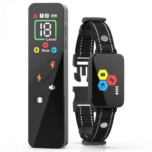 (a set) Remote Dog Training Collar with Color Screen, Shock, Vibration, Beep, Waterproof IPX7, Long Range 1000ft, for Small, Medium, Large Dogs