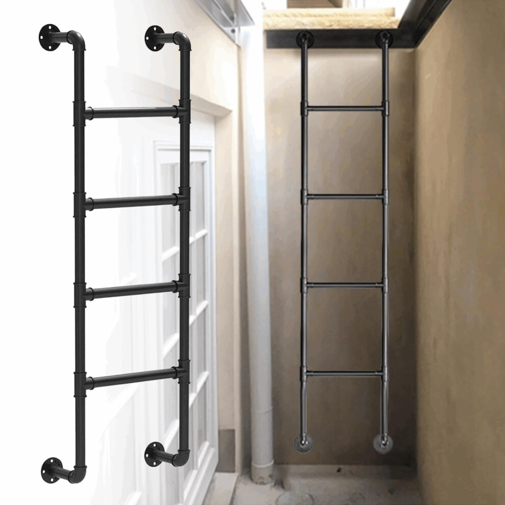 Wall Mounted Metal Loft Ladder 1M Heavy Duty Iron Ladder For Home Attic Basement Escape Safety 9351714702515