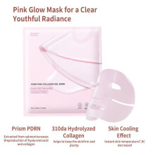 (4 pieces per box) PDRN Pink Collagen Gel Mask, Split-Type Hydrating Firming Anti-Aging Face Mask