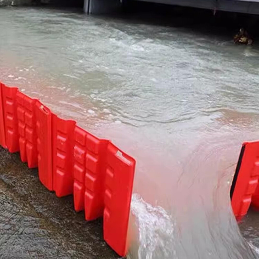 Flood Barrier With Waterproof Seal And Interlocking Design, Reusable Abs Flood Protection Wall For Garage Basement Doorway (5Pcs) 9351714703291