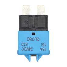 15A Resettable Automotive Circuit Breaker Blade Fuse with Manual Reset Protection 28V DC for Car Boat Marine