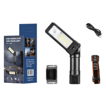Rechargeable Magnetic LED Work Light with USB C, Foldable 180 Rotation, Waterproof for Garage and Outdoor